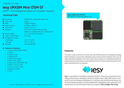 iesy i.MX8M Mini OSM-SF