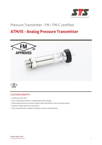 ATM/IS - Analog Pressure Transmitter