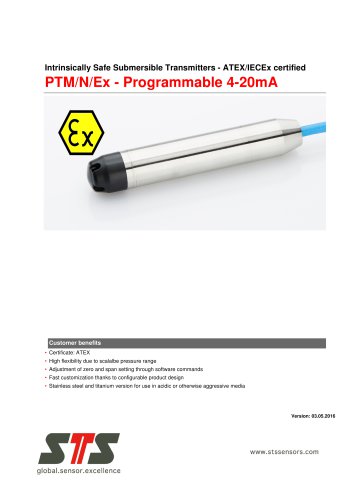 PTM/N/Ex Programmable 4-20mA level transmitter ATEX