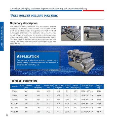 Salt roller milling machine