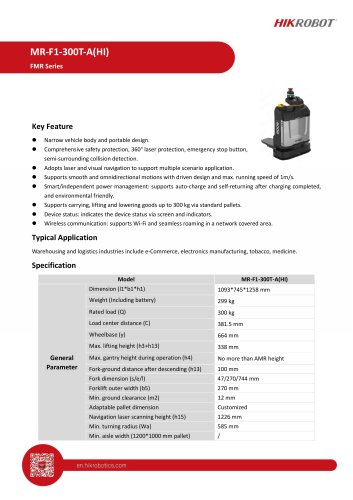 Forklift Mobile Robot MR-F1-300T-A(HI)