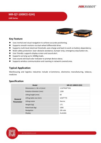 Latent Mobile Robot MR-Q7-1000E(HI)