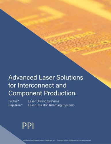 Advanced Laser Solutions for Interconnect and Component Production