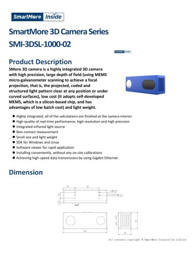 SmartMore 3D Structured light Camera SMI-3DSL-1000-02