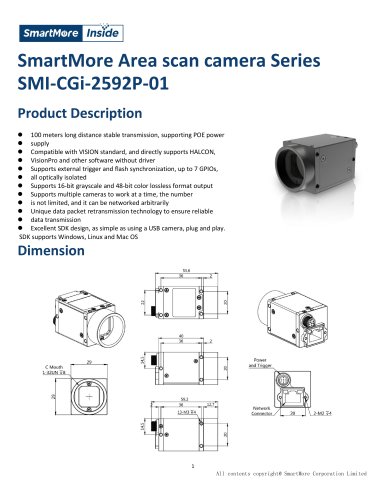 SmartMore Area Scan Camera SMI-CGi-2592P-01