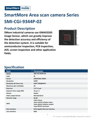 SmartMore Area Scan Camera SMI-CGi-9344P-02