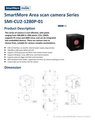 SmartMore Area Scan Camera SMI-CU2-1280P-01