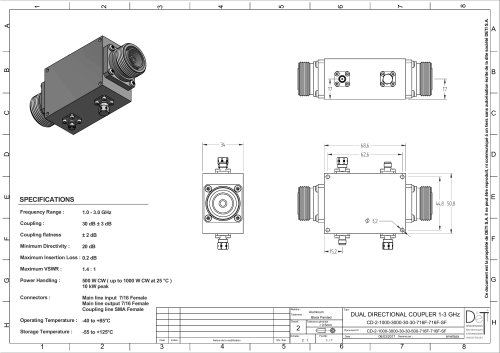 DUAL DIRECTIONAL COUPLER 1-3 GHz