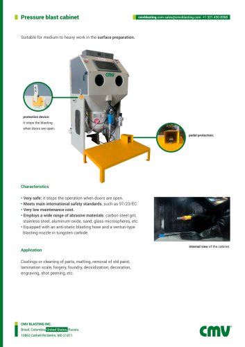 Pressure blast cabinet