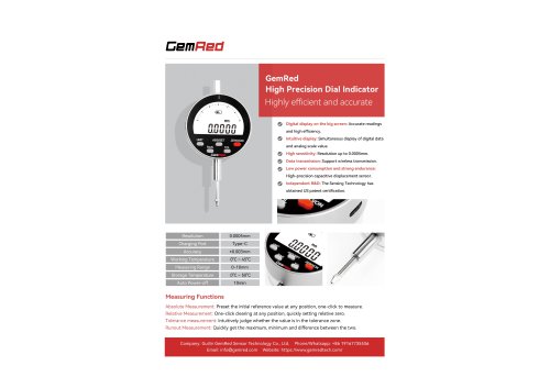 GemRed Digital High-Precision Dial Indicator
