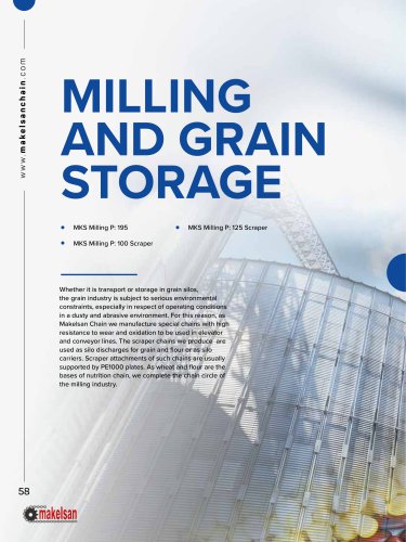 Chains for MILLING AND GRAIN STORAGE