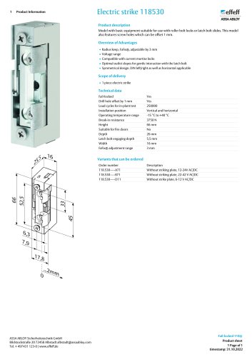 Electric strike 118530