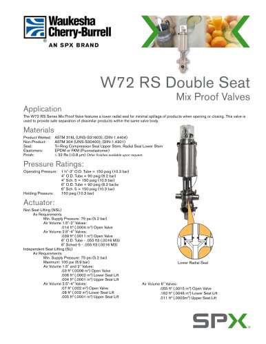 W72 RS Mix Proof Valves