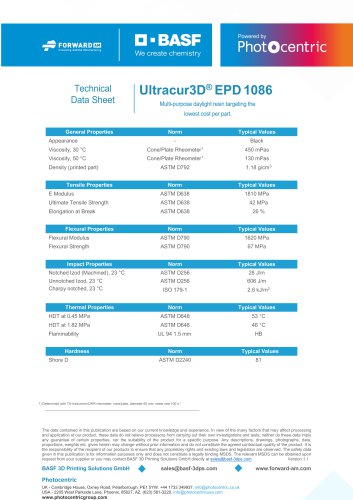 Ultracur3D® EPD 1086