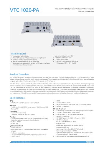 VTC 1020-PA Datasheet