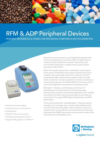 Printers and waterbaths for refractometers and polarimeters