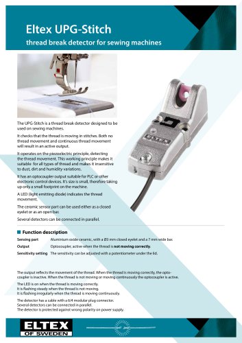 UPG-Stitch, thread break sensor.