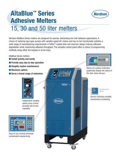 AltaBlue Series 15, 30 and 50 Melters Product Literature