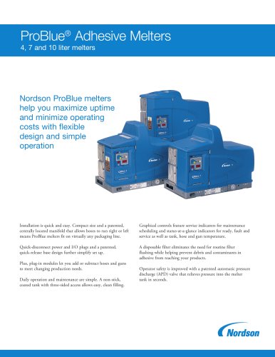 ProBlue ® Adhesive Melters 4, 7 and 10 liter melters