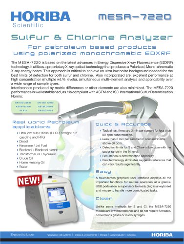 MESA 7220 - Sulfur and chlorine analyzer