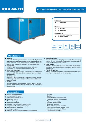 RAK.W/FC WATER COOLED WATER CHILLERS WITH FREE COOLING