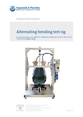 Furniture testing - Alternating bending test rig