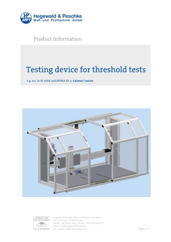 Furniture testing - Threshold test