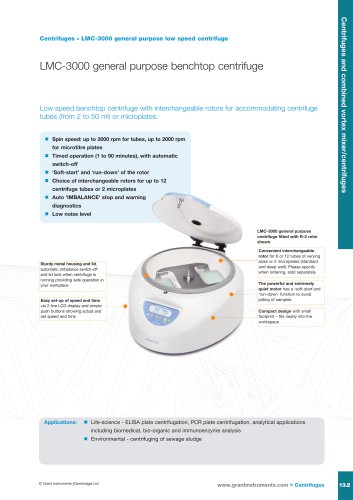 LMC-3000 Low Speed Benchtop Centrifuge