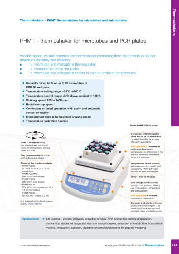 PHMT Series Thermoshaker For Microtubes and Microplates