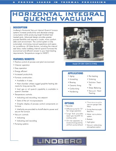 Horizontal Integral Quench Vacuum