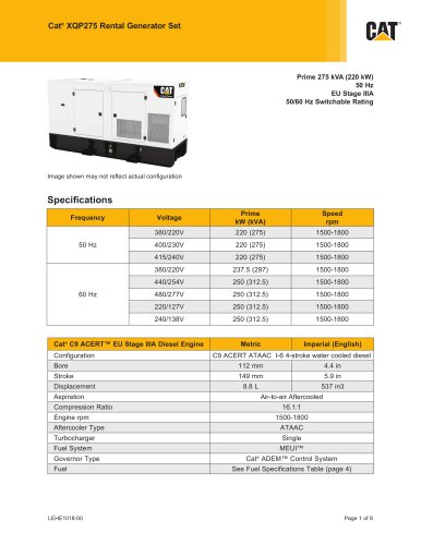 XQP275 Rental Generator