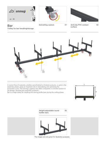 Bar Trolley for bar handling/storage