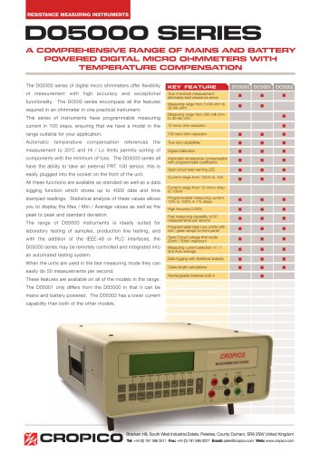 Cropico DO5000 Series Datasheet (DO5000, DO5001, DO5002)