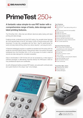 PrimeTest 250+ PAT Tester