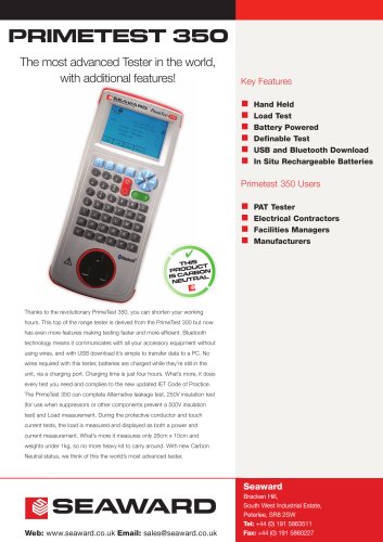 PrimeTest 350 Datasheet