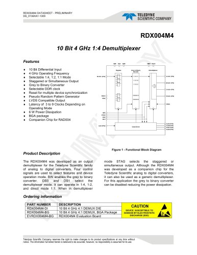 RDX004M4 10 Bit 4 GHz 1:4 Demultiplexer