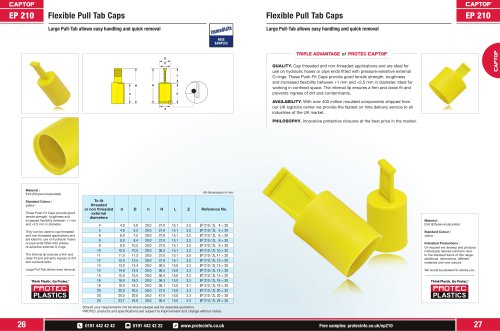 EP 210 Flexible Pull Tab Caps