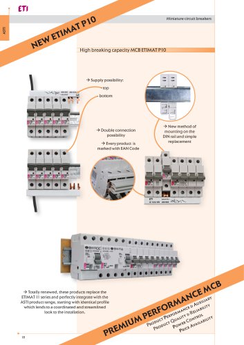 High breaking capacity MCB ETIMAT P10