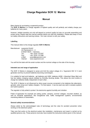 SCR Marine 12V Mounting Guidelines