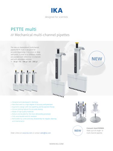 PETTE multi | Mechanical multichannel pipettes