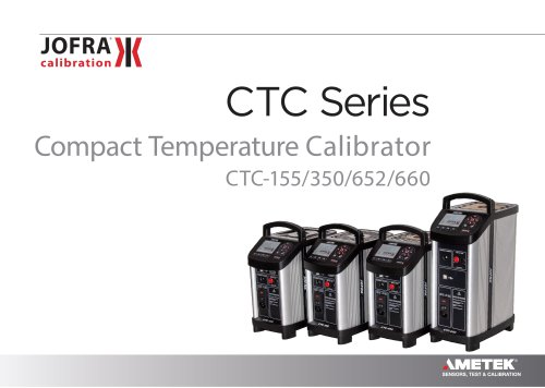 JOFRA Compact Temperature Calibrator CTC 155-350-652-660 datasheet