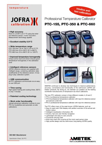 PTC Series - Dry-block calibrator