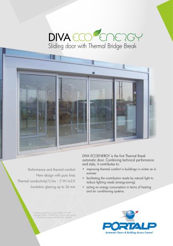 DIVA ECOENERGY Sliding door with thermal bridge break