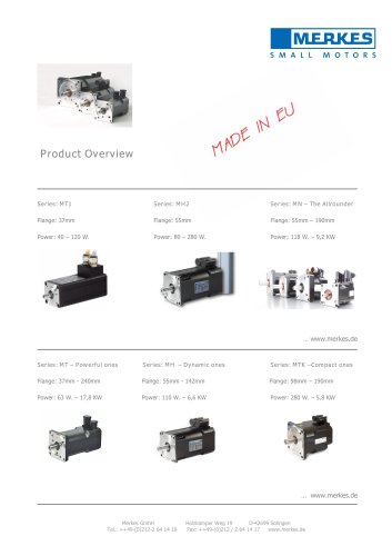 Basic information of series MH - MN - MT - MTK