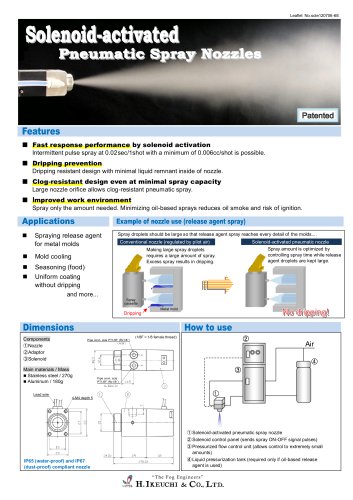 Solenoid-activated pneumatic spray nozzles