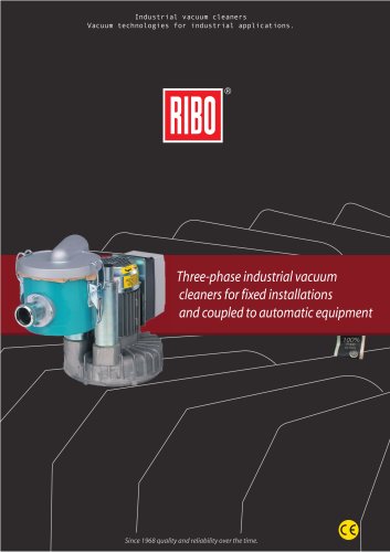Three-phase industrial vacuum cleaners for fixed installations