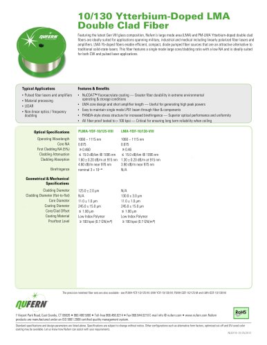 10/125 Ytterbium-Doped LMA Double Clad Fiber