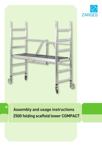 Assembly and usage instructions folding scaffold towers