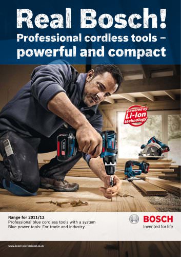 Professional blue cordless tools with a system