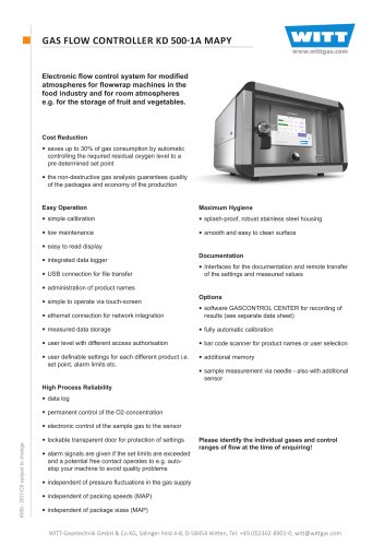 GAS FLOW CONTROLLER KD 500-1A MAPY